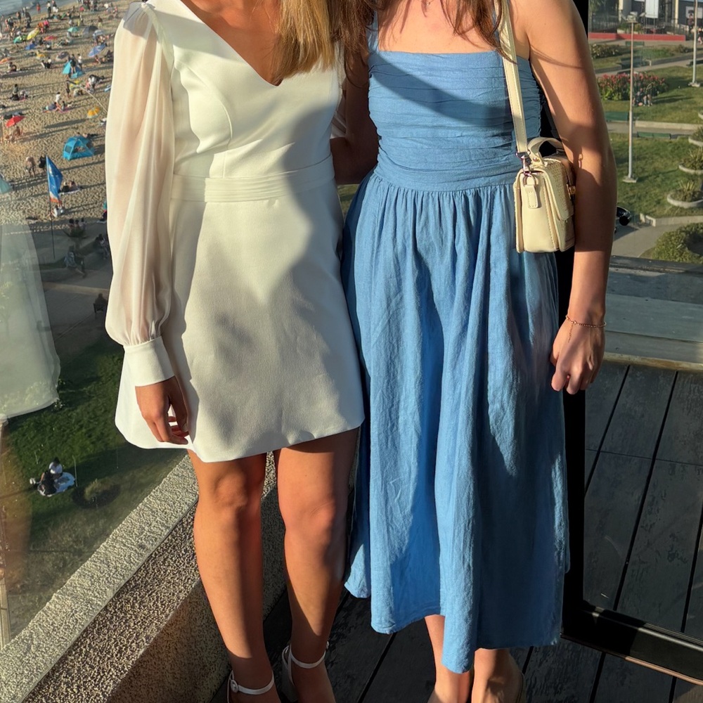 Elegant Blue Sleeveless Dress